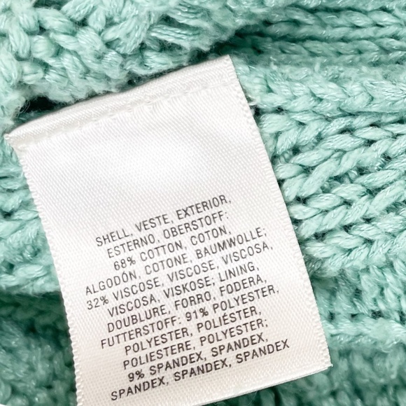 MOTH Ella Overlay Seafoam Green Cable Knit Layered Sweater Size Medium - Picture 4 of 7